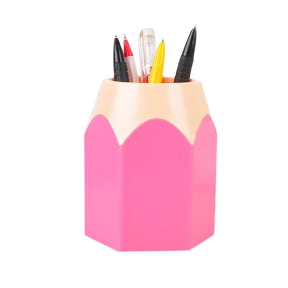 Webtrans Office Pen Holder Pupil Tool Box Pencil Pot Pen Holder Stationery Storage (Pink)