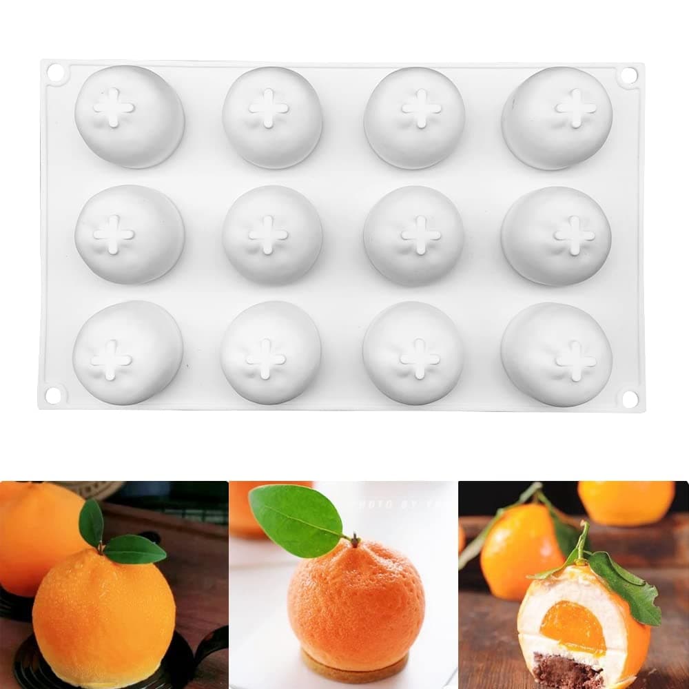 Silicone Mold Baking Pan Non-Stick Baking Pastry Chocolate Cake Dessert DIY Decoration Tools (Orange ZA_11.8x6.8x0.16 inch)
