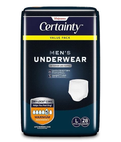 Certainty Men's Underwear, Maximum Absorbency Large 28.0ea