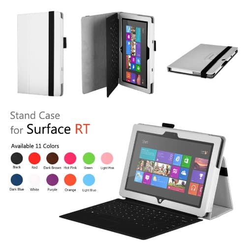 Surface RT Case - onWay Premium Folio Case Cover with Stand for Microsoft Surface RT 1st/ Surface 2 (WHITE)