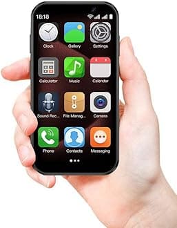 - Mini 3G Smartphone Unlocked, 3.0" HD Android Dual Sim Quad Core Face ID Mini Premium Child Small Cell Phone World's Smallest Student Pocket Cellphone, 2+16GB Deep Black