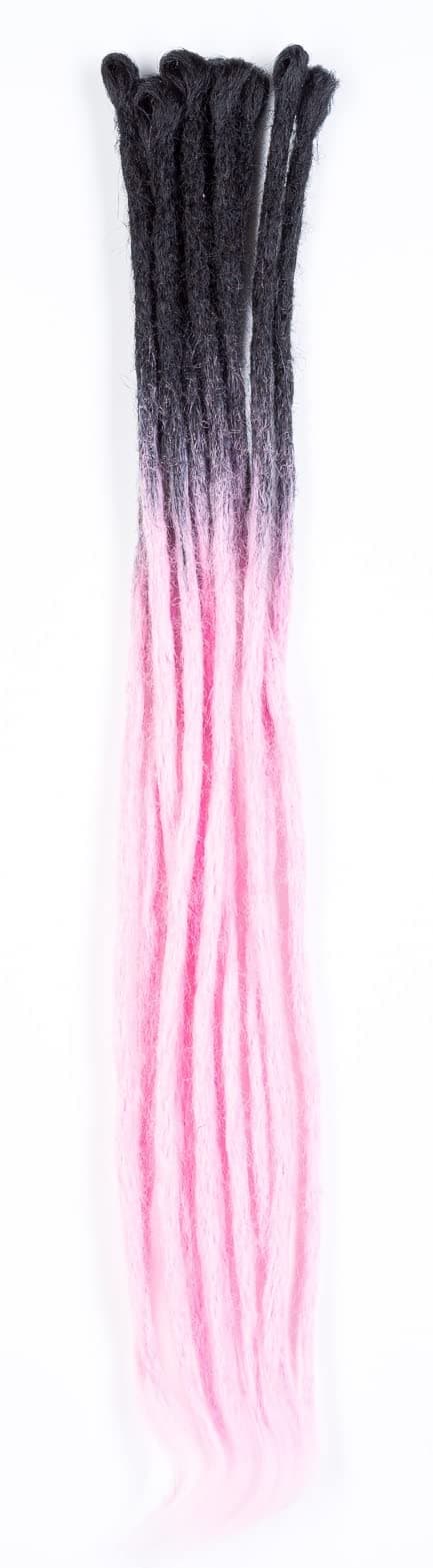 DreadLab - Synthetic Dreadlocks Crochet Extensions 10 Pack Ombre Single Ended (Black Pink Transitional)