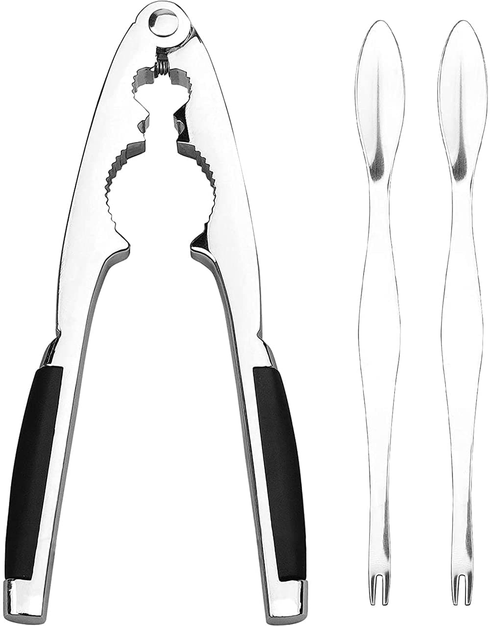 ELECDONNut Crackers, Nut Crackers for All Nuts, Nutcracker Pecan Walnut Nut Crackers with 2 Picks Heavy-Duty Shell Seafood Cracker Tool