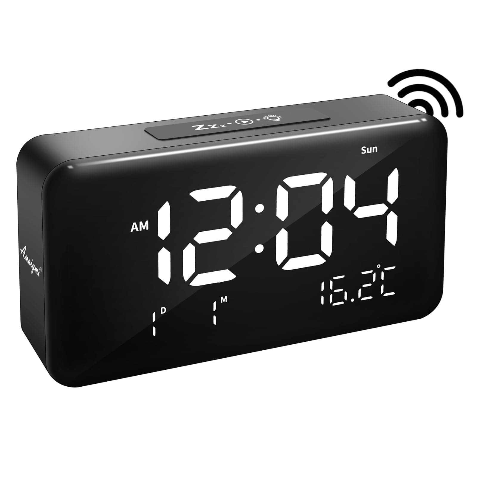 Talking LED Clock with Volume Control for Dementia, Hearing, Visually impaired Seniors, Digital Day Clock with Multiple Customized Alarms, Temperature