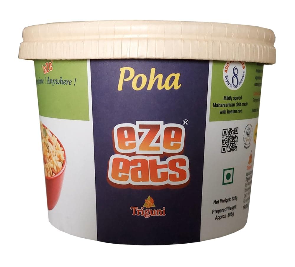 Poha 300 grams prepared (Pack of 4) Homestyle taste. Environment friendly packaging.
