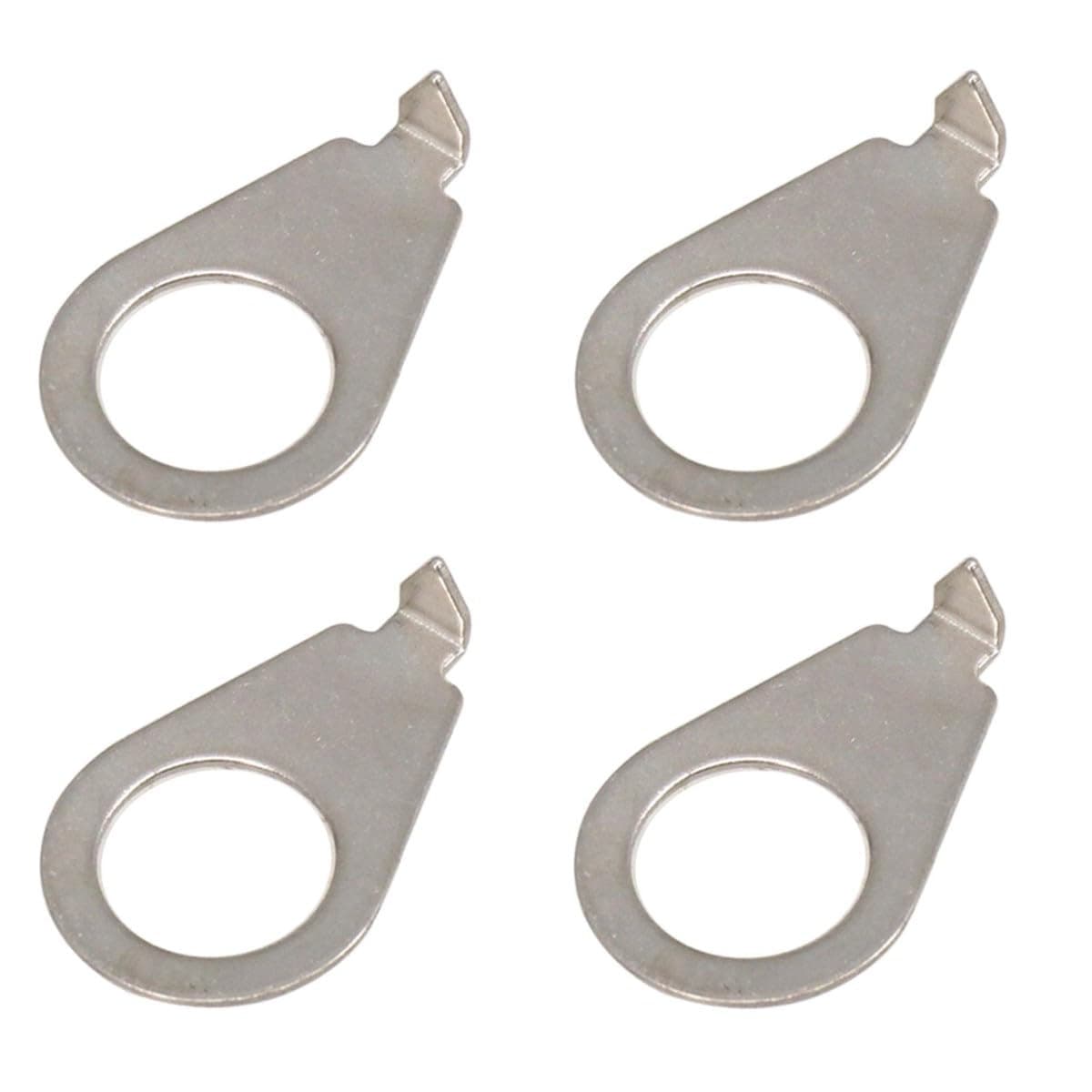 4 Pack 3/8" Guitar Knobs Pointer Indicator Plates Silver Guitar Control Knob Position Pointers 9.7MM Diameter Washers for Gibson LP Les Paul Electric Guitar Parts (Chrome Nickel)