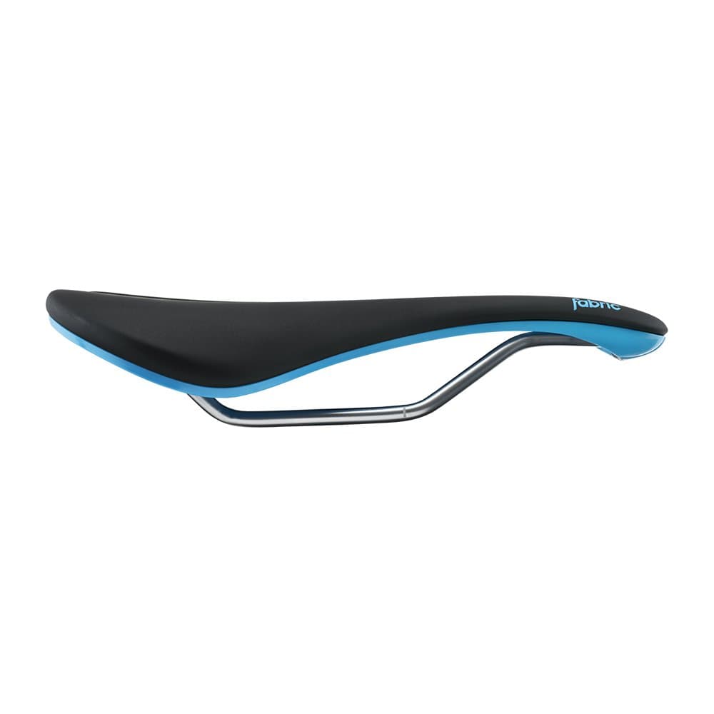 Fabric Line Elite Shallow Saddle: Black/Blue 134mm