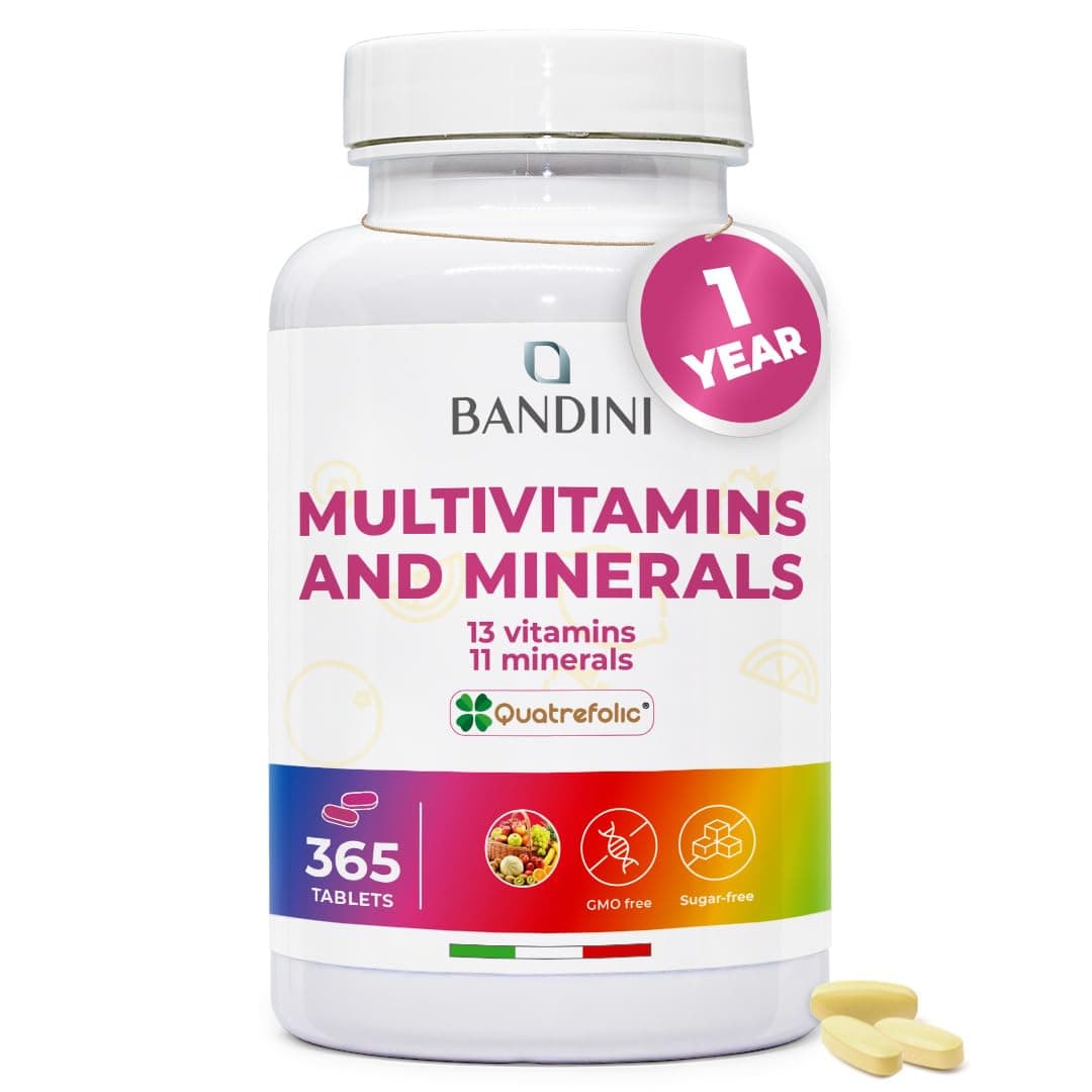Bandini® Multivitamin | 365 High Strength Tablets (1 Year Supply) | Complex of 24 Vitamins and Minerals | Support Energy Metabolism and Immune Function | for Men and Women