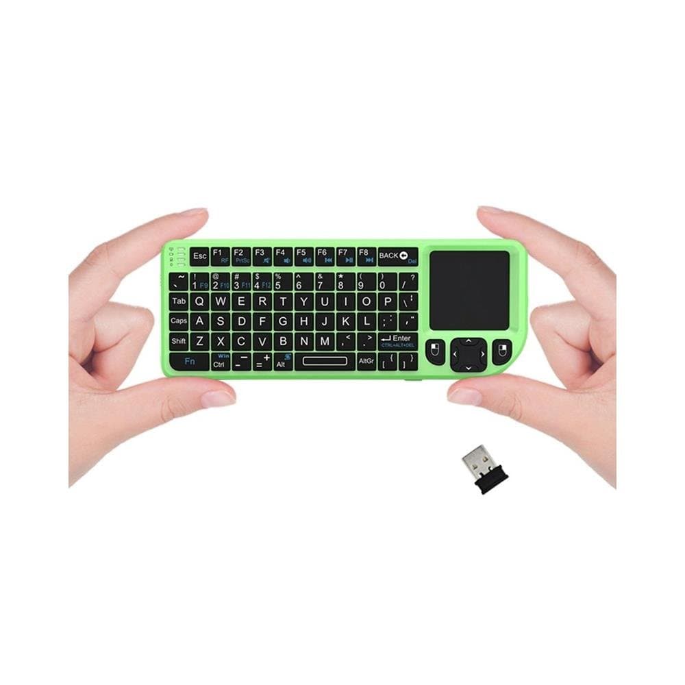 FAVI FE01 2.4GHz Wireless USB Mini Keyboard with Mouse Touchpad, Laser Pointer - USA Version (Warranty) - Green (FE01-GR)