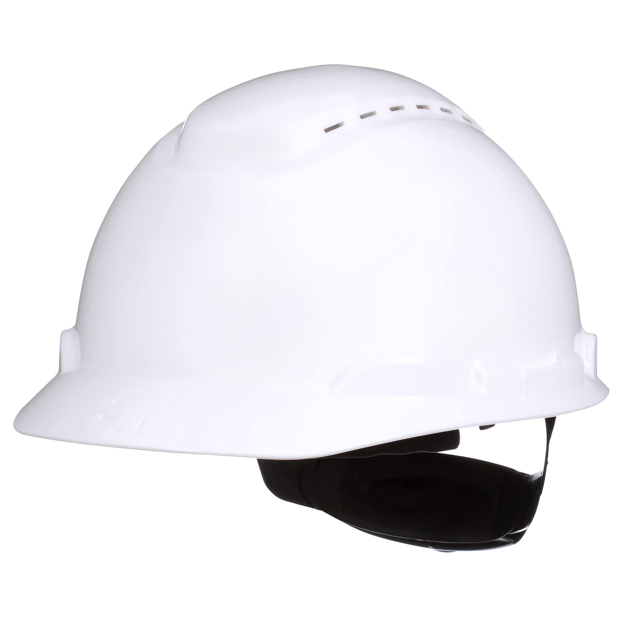 Securefit 3M Hard Hat H-701SFV-UV, White, Vented Cap Style Safety Helmet with Uvicator Sensor, 4-Point Pressure Diffusion Ratchet Suspension, ANSI Z87.1