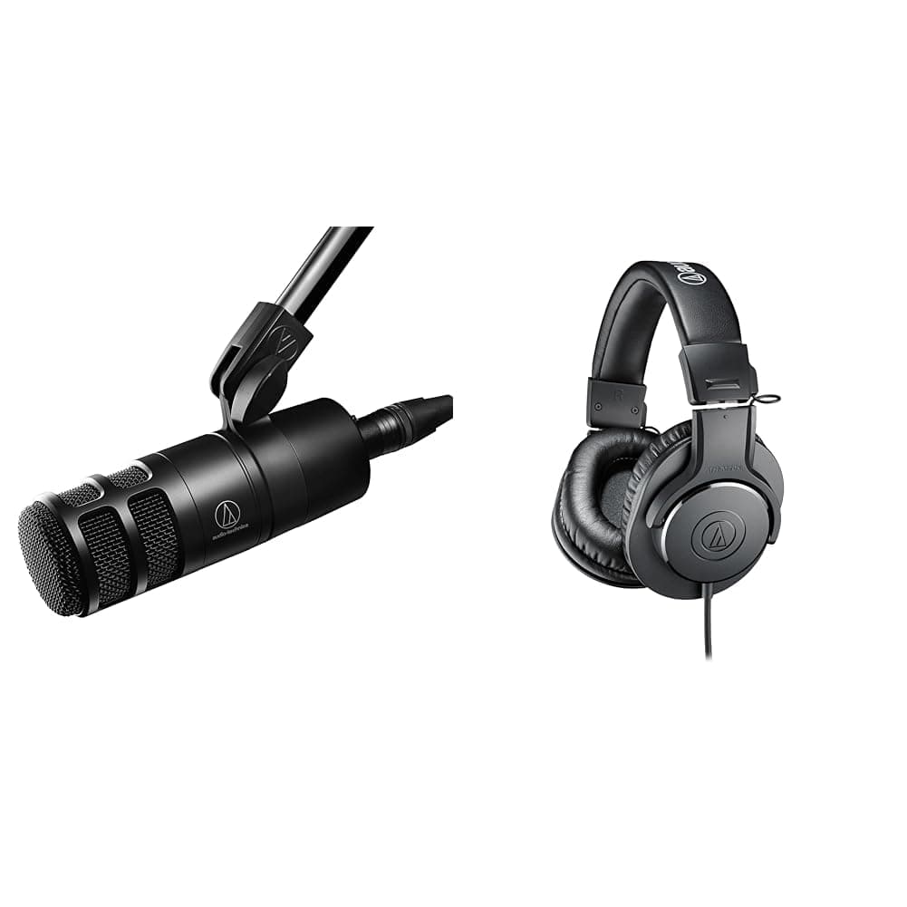 Audio-Technica AT2040 Dynamic Microphone, Ultra Unidirectional Microphone, Built-in XLR, Pop Filter, Podcast, Audiobook, Game Commentary Video, Black