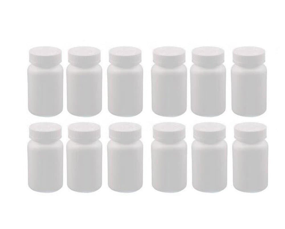 12PCS Plastic Round Container Bottles Storage Holder Dispenser Holder Organizer(White) (70ml)
