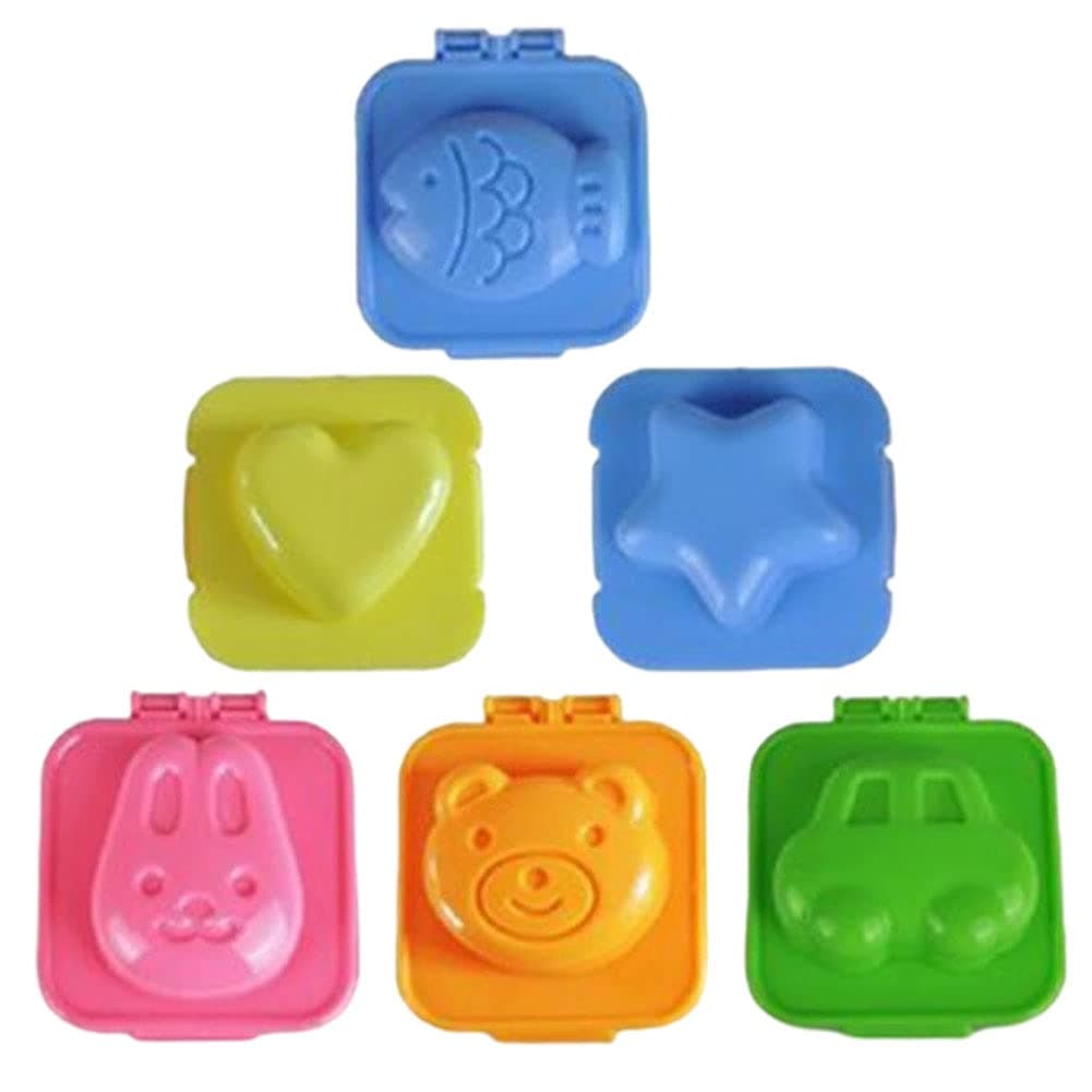 6pcs Boiled Egg Mold, 3d Cartoon Plastic Egg Shaper Bento Maker, Cute Sushi Rice Mould, Pan Cooking Diy Tools Bento Accessories for Kids