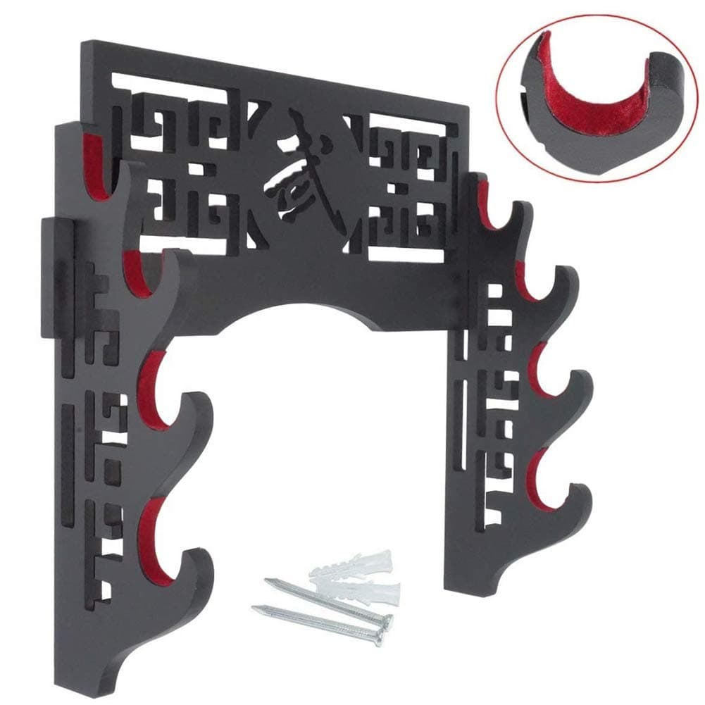 Sword Holder Wall Mount Sword Stand Japanese Samurai Sword Display Rack Hanger and Standard Swords 武 (1-4 Tier )-4-Tier