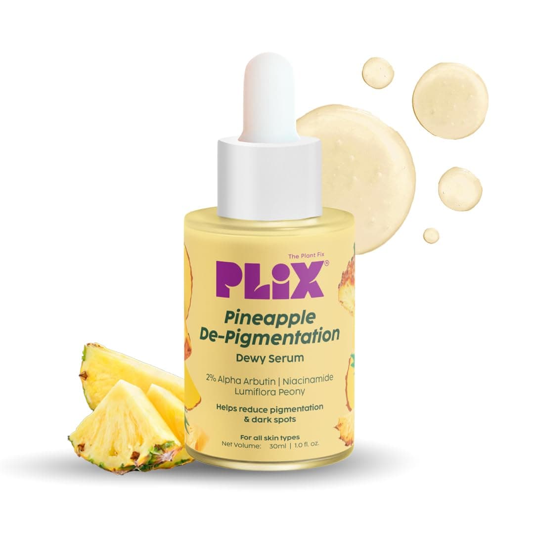 – 2% Alpha Arbutin Pineapple De-Pigmentation Dewy Face Serum for Pigmentation & Dark Spots Removal for Unisex with 10% Niacinamide, 5% PHA for All Skin, 30ml (Pack of 1)