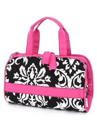 Belvah Quilted 3pc Damask Cosmetic Bag