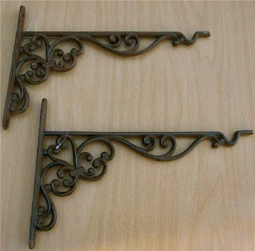 Iron Shelf/hanging Plant/lamp Brackets Pair