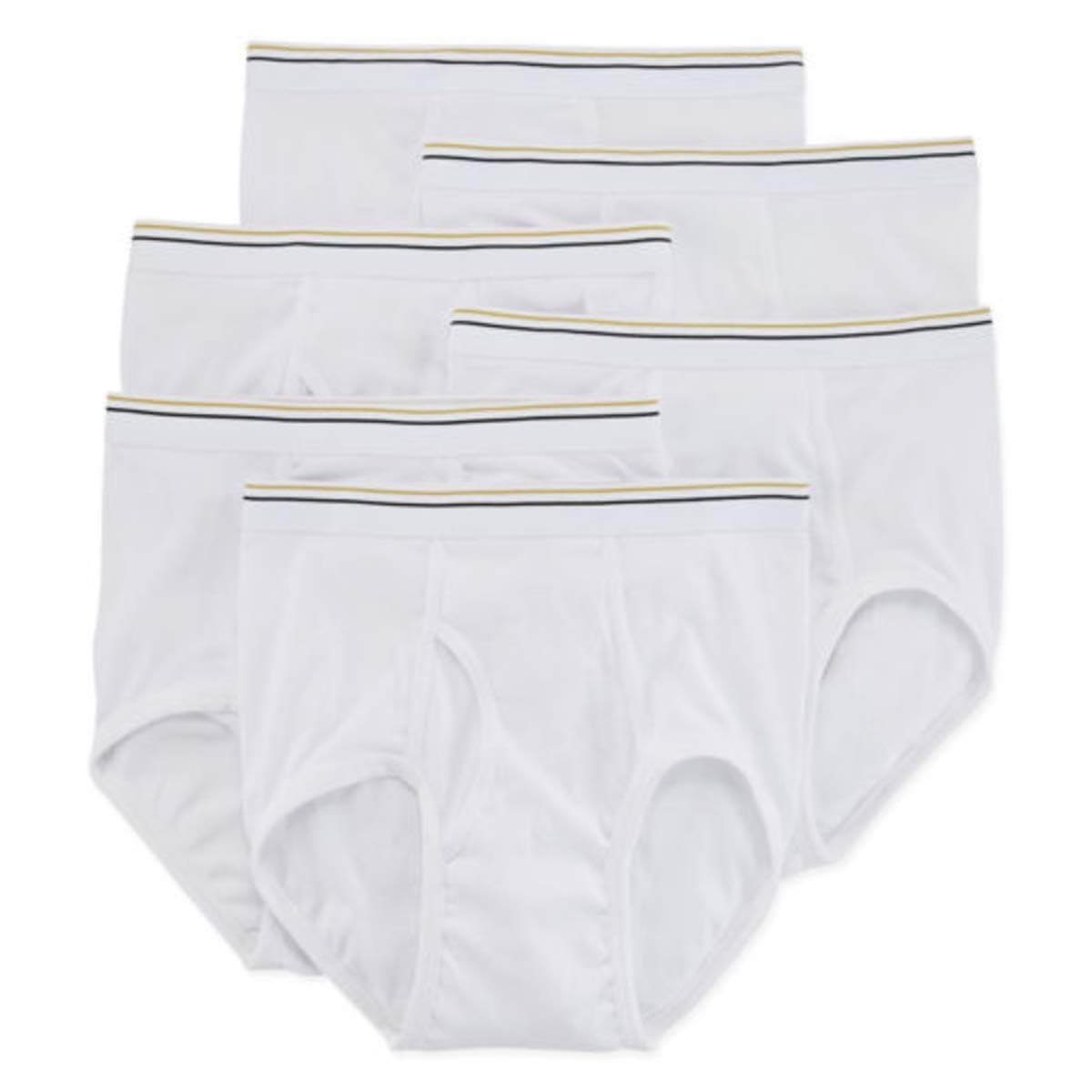6 Pack 100% Cotton Full-Cut Briefs White