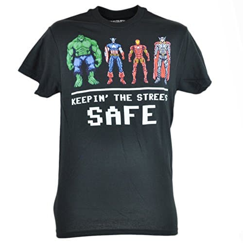 Marvel Comics Avengers Keepin The Streets Safe Digital Tshirt Heroes Tee Large