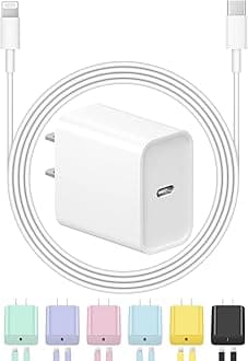 USB C Wall Charger for iPhone 12 20W with MFi Certified and 6ft USB C to Lightning Cable Compatible with iPhone 12/12 Mini/12 Pro Max/11/11Pro/11 Pro Max/Xs Max/XR/X/8 Plus, iPad, AirPods