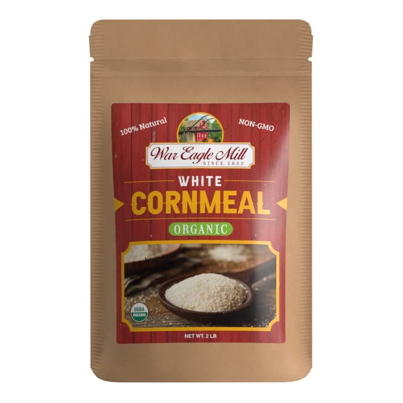 War Eagle Mill White Cornmeal, organic and non-GMO, stone-ground in the Ozarks (2 lbs)