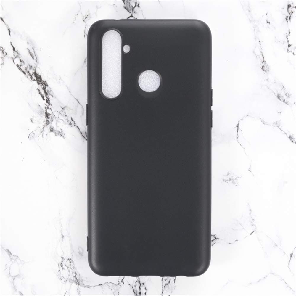 Oppo Realme 5 Pro Case, Scratch Resistant Soft TPU Back Cover Shockproof Silicone Gel Rubber Bumper Anti-Fingerprints Full-Body Protective Case Cover for Oppo Realme Q (Black)