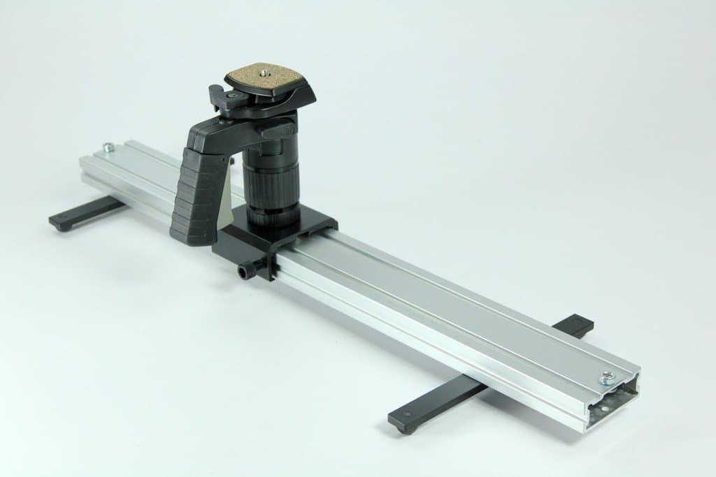 indiSystem DELUXE 3ft Camera linear slider Dolly with legs and Pistol Ball Grip