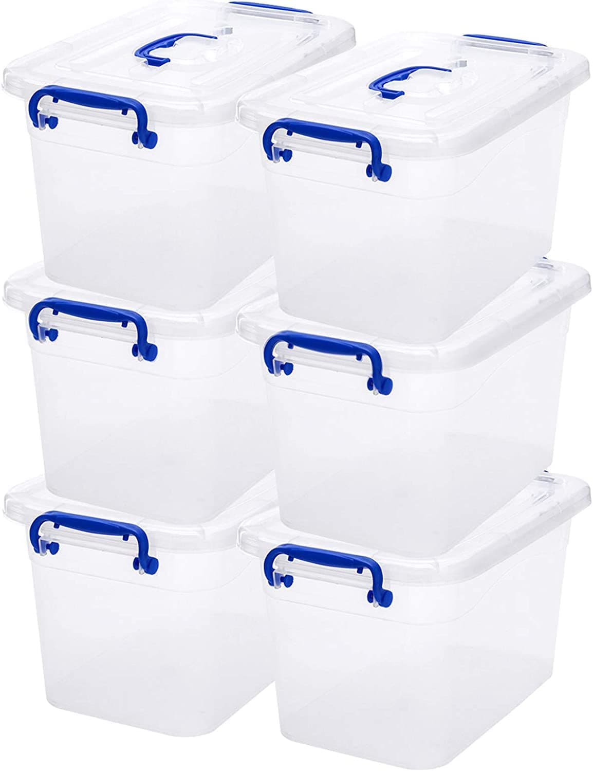 Besto Plastic Storage Box With Lid 3 LTR Semi Clear | { 6 PCS SET } | 9L 6W 5.5 H Inches | For Clothes, Toys, Books, Snacks, Shoes and Grocery Storage Box (3 LTR)
