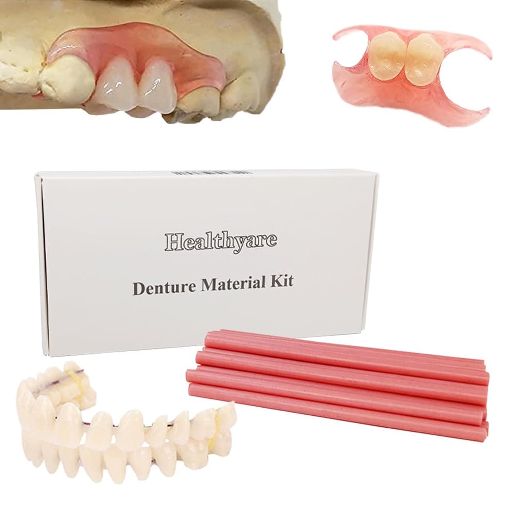 Denture Material Kit for repairing missing teeth or DIY Full Denture Fake Teeth (Gingival Materials and Dentures)