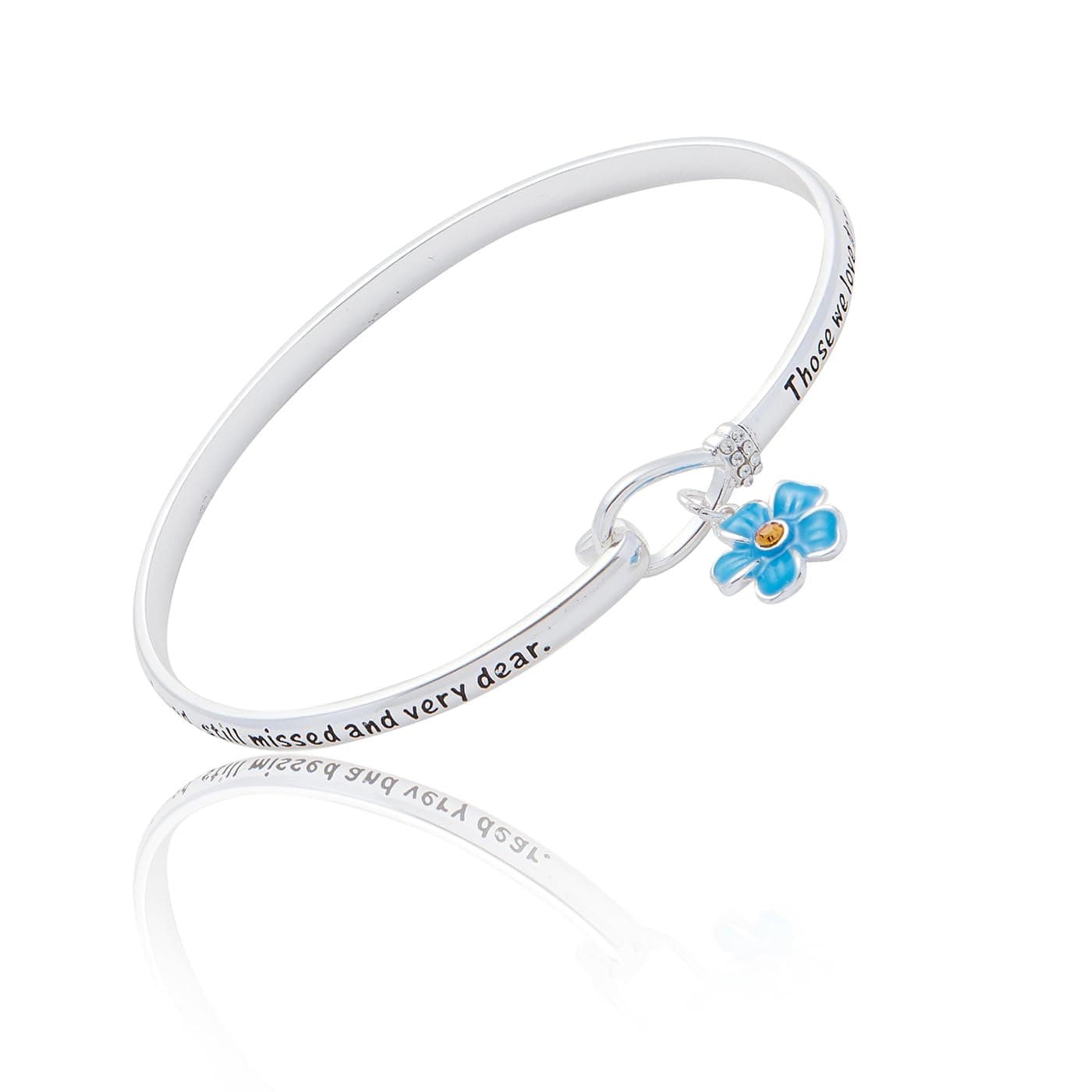 Forget Me Not Silver Plated Message Bangle