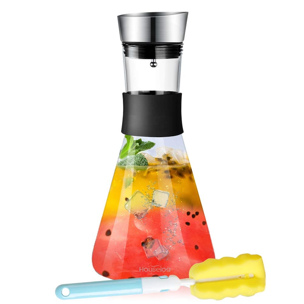 Drinking Water Bottles,Fruit Infuser Water Bottle with Straw 32 oz Outdoor Sport Drinking Bottle with time marker for Kids Adults (Black Glass)