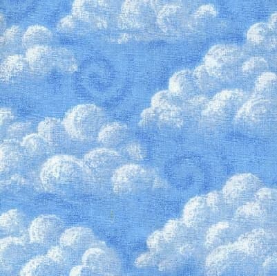 1/2 Yard - "My Blue Heaven" Soft Clouds on Blue Sky Cotton Fabric (Great for Quilting, Sewing, Craft Projects, Blankets, Throw Pillows & More) 1/2 Yard x 44"