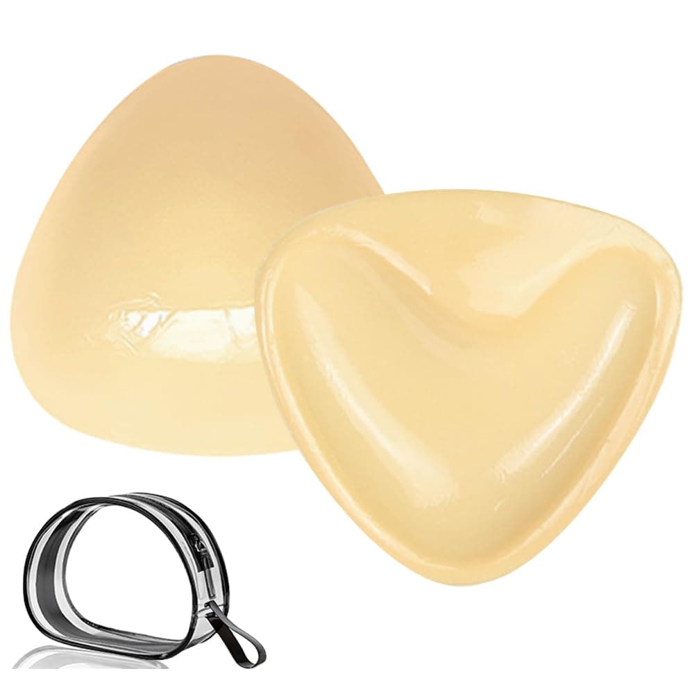 Double-Sided Sticky Bra Inserts, Sticky Bra Push Up with Reusable Adhesive, Invisible Lift Bra Inserts for Bikini Swimsuit Underwear and Dress