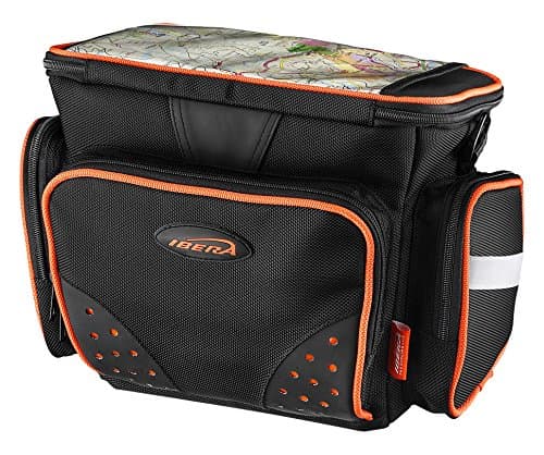 IberaBike Handlebar Bag for Camera Equipment, Clip-on Quick Release Bicycle Bag with Rain Cover and Map Sleeve