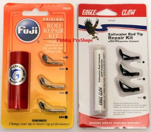 Fuji & Eagle Claw Rod Tip Repair Kit Combo - Black & Stainless