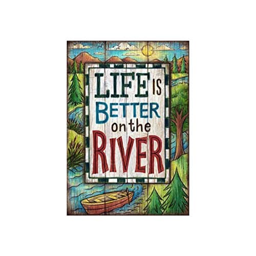 Custom Decor Flag Better on the River Garden flags decorative flags initial flags party flags 28 x 40 Inch Double Sided banner home flags Print house flags