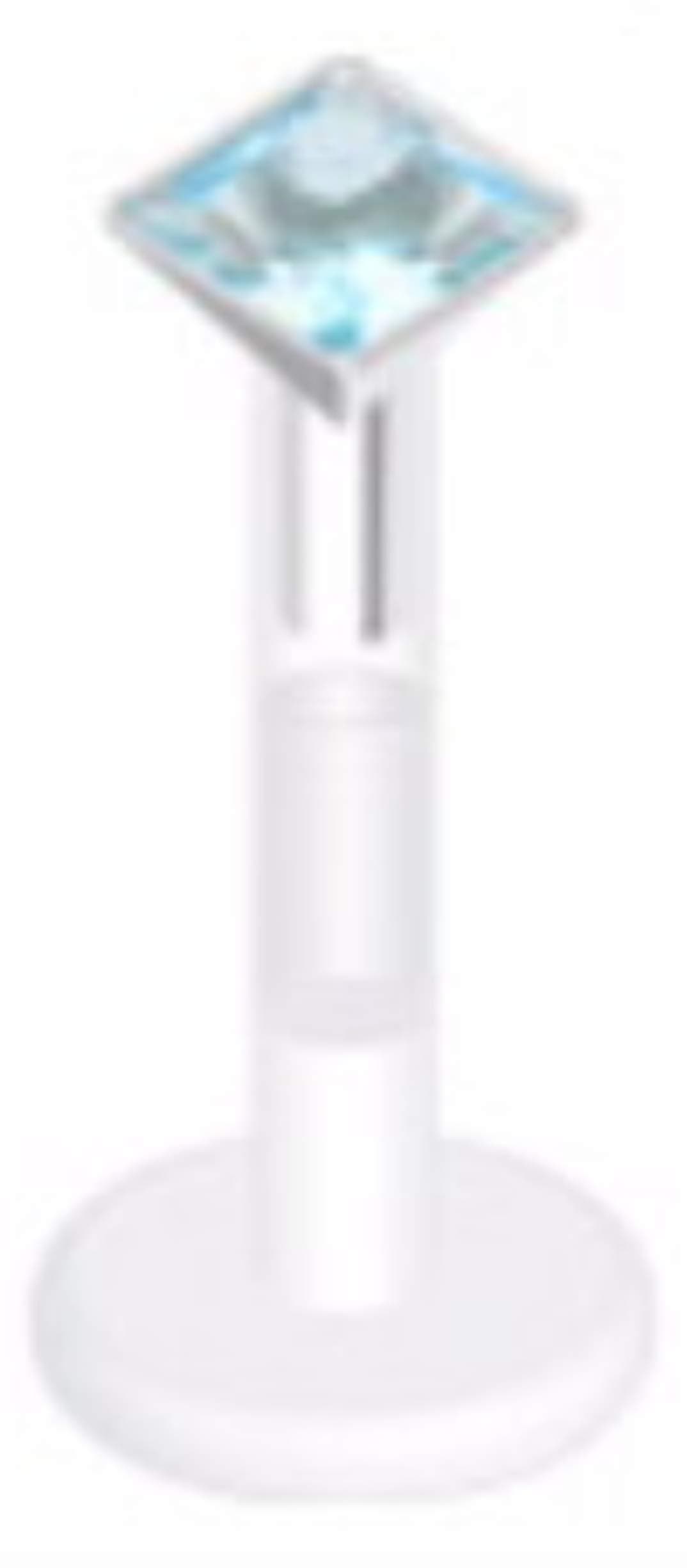 Square Dia Cut Press-fit Cz Gem Bio-Flex Shaft Labret Monroe Lip Chin Tragus