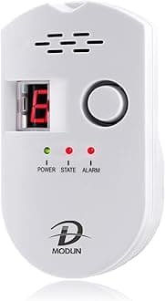 Gas Detector, Natural Gas/LPG/City Coal Gas Leak Detector, 3-Pin Plug-in Gas Monitor with Sound Alarm and LED Display, Methane Propane Butane Combustible Gas Alarm for Kitchen RV Garage Hotel