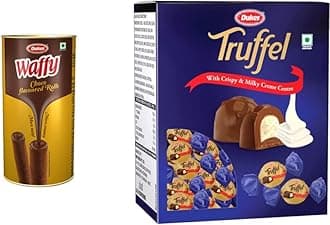 Dukes Waffy Chocolate flavoured rolls (300g) & Dukes Truffle with Crispy and Milky Cream Centered (420 Grams)