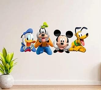 Decals Creation Mickey Mouse and Minnie Daisy Friends Wall Sticker for Living Room, Kids Room, Pooja Room (Size - 60CM X 30CM)