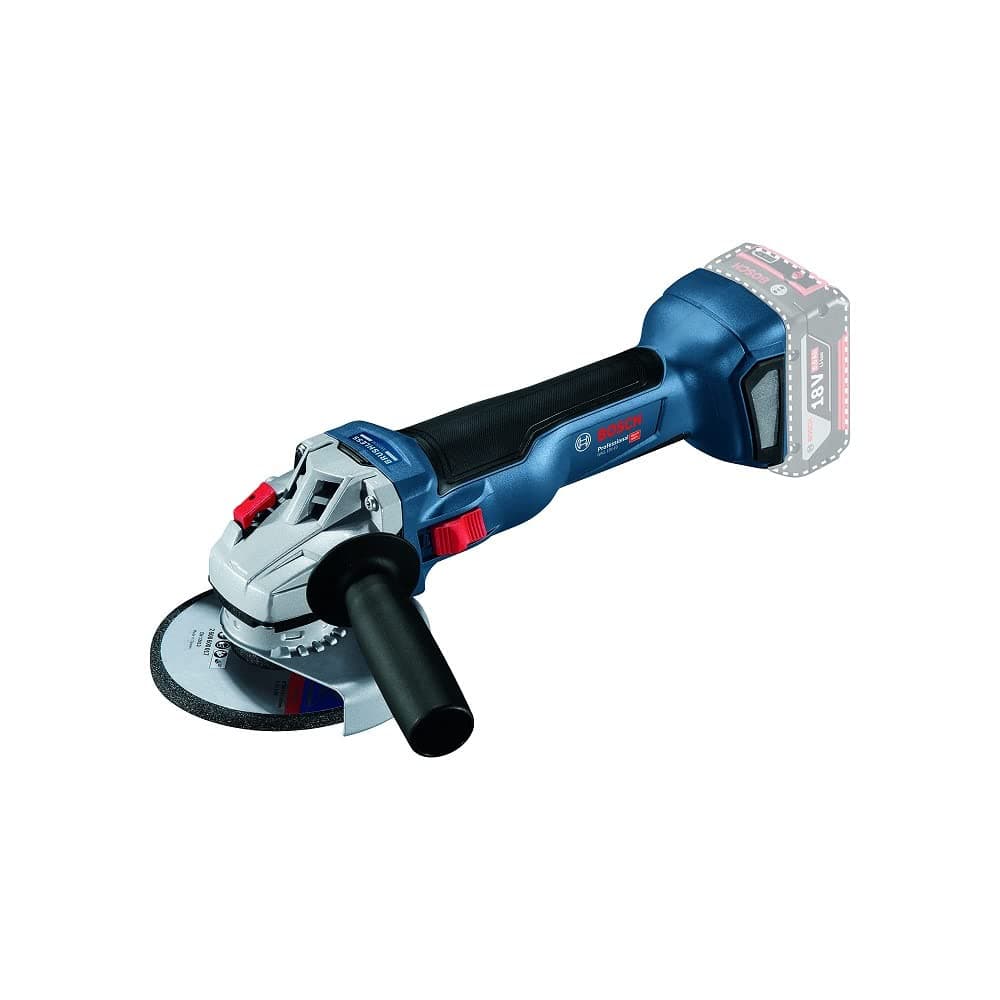 Bosch Professional Bosch GWS 18V-10 Heavy Duty Cordless Angle Grinder (Solo Tool), Brushless Motor, 125 mm, M14, 9,000 rpm, 2.1 Kg (18V Batteries and Chargers sold separately) + Flange