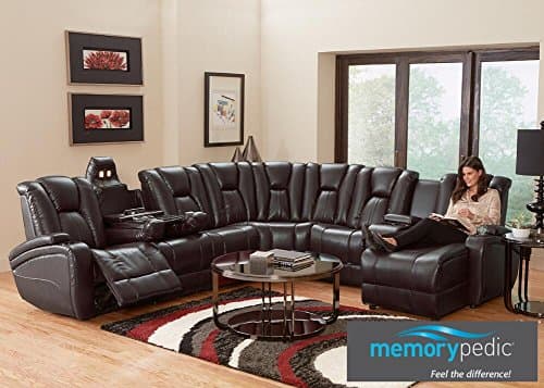 Matrix Coffee 7 Pc. Sectional - Sofa - Chaise - Wedge - Recliner - 3 Chairs - Console