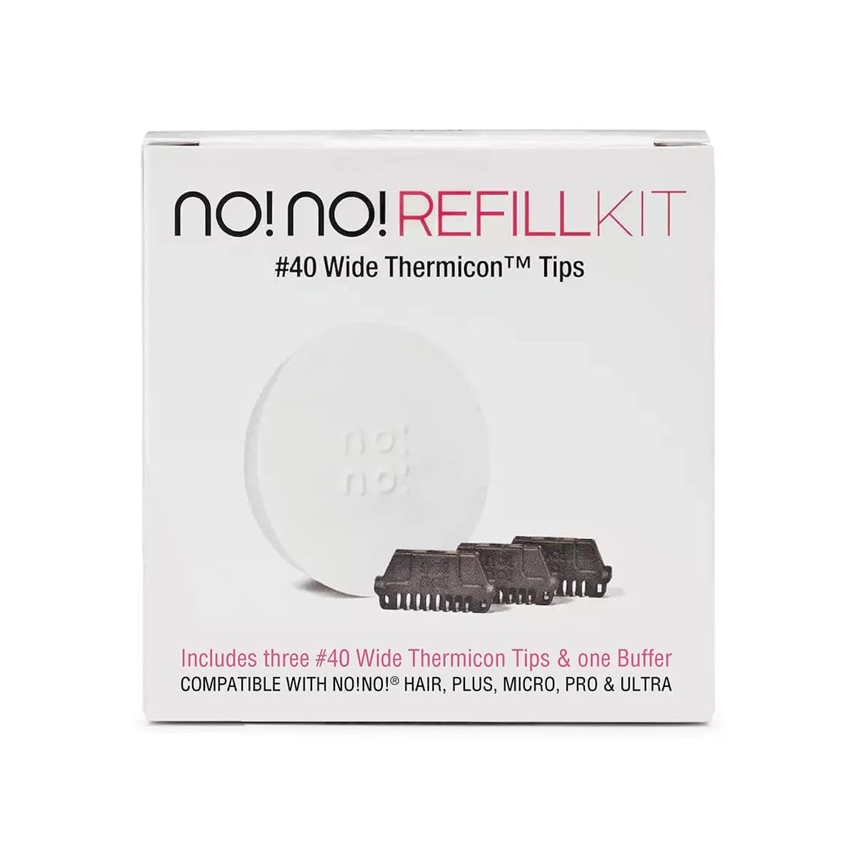 no!no! Thermicon Wide Tip Refill Pack - Flawless Replacement Heads - Hair Removal for Women, Hair Trimmer for Men - Easily Trim or Remove Body Hair