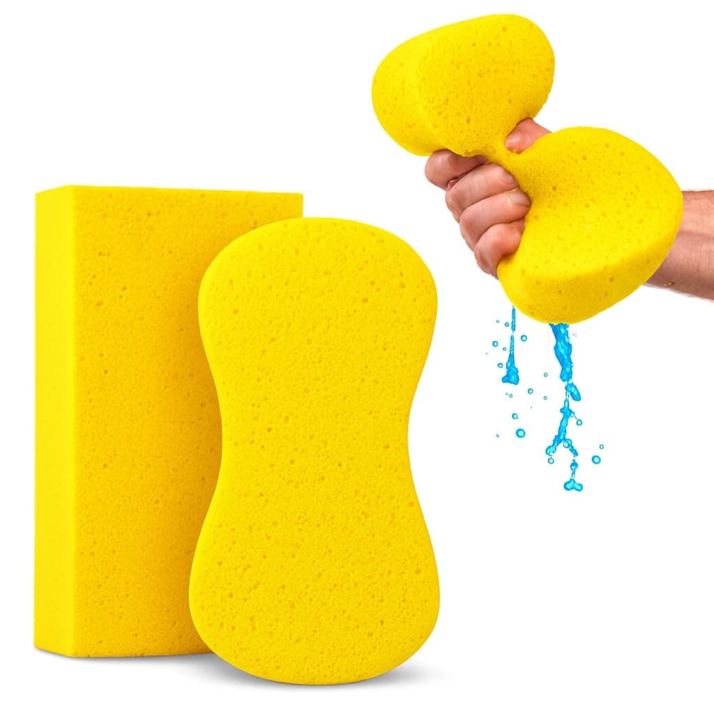 Multi-Purpose Cleaning Sponges - 2 Pack, Large Sponges for Tile Grout, Painting & Car Washing