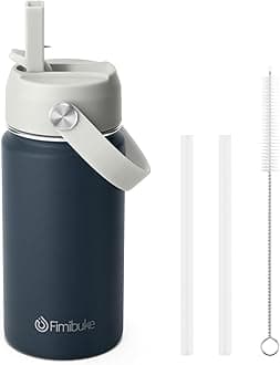 - Kids Insulated Water Bottle, 14oz BPA FREE 18/8 Stainless Steel Travel Tumbler Double Wall Vacuum Leak Proof Kids Cup with Straw Metal Water Bottle for School Boys Girls(1 Pack, Slate)