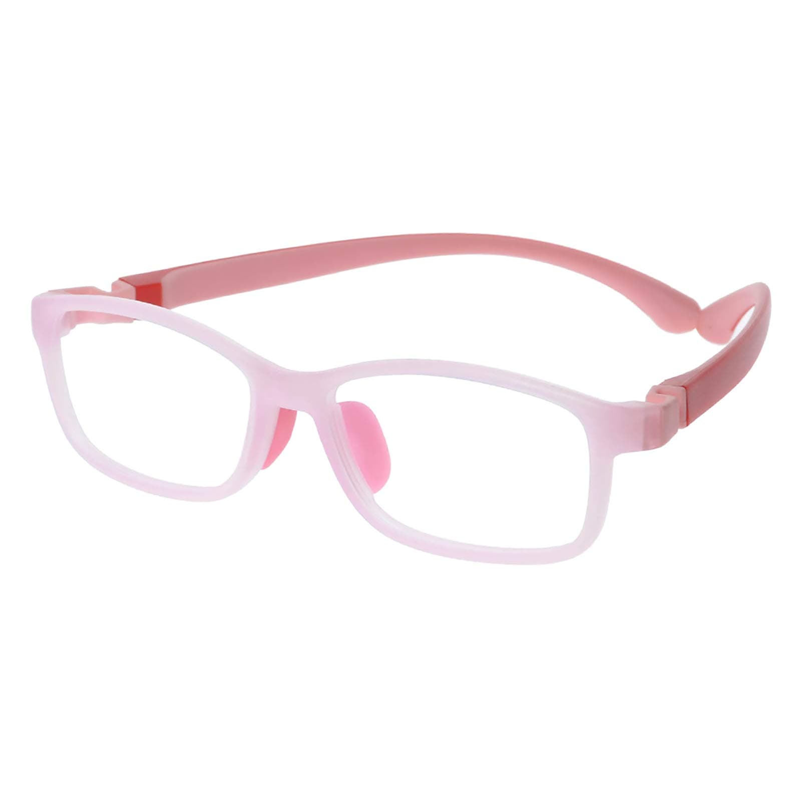Kids Glasses Eyewear Frame with Square Clear Lense Adjustable Flexible for teen Boys Girls(Age 5-12)