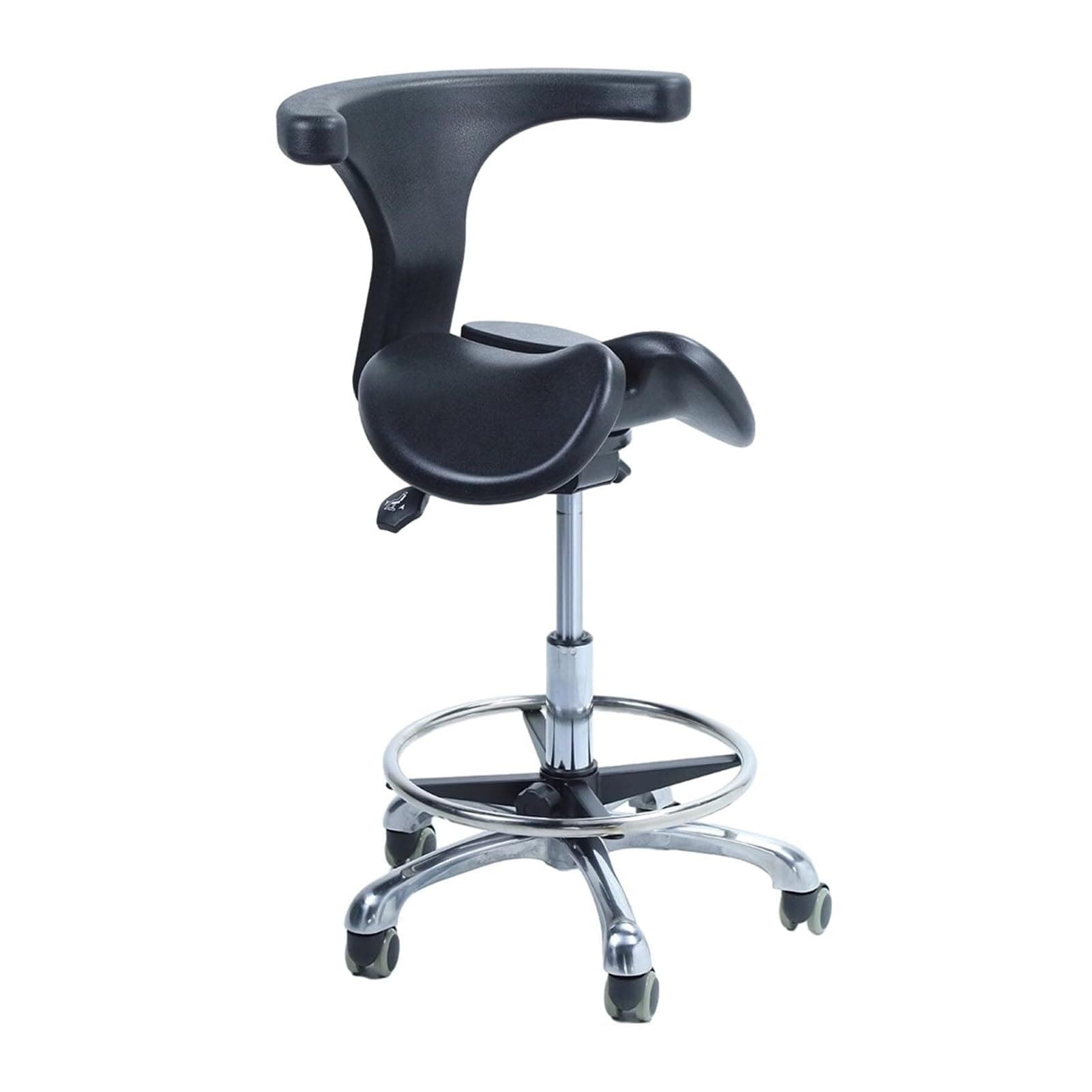 Saddle Style Split Seat Saddle Chair or Stool, Medical Rolling Chair with Back Support Two Tilting Option, Dental Office Home(48-60cm (18 7/8"-23 5/8") Height)
