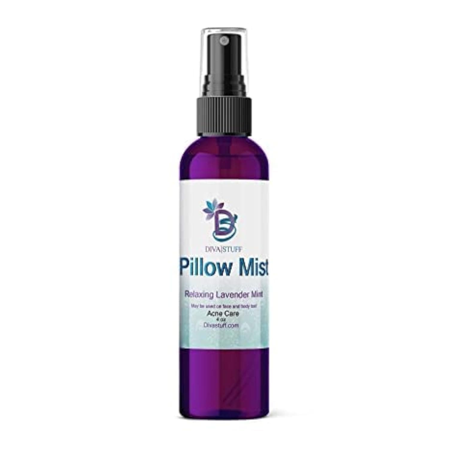 Diva Stuff Pillow Mist - Promotes Clear Skin & Protects from Acne-Causing Funk, Cleans Pillows, Pillowcases, Beddings, and Sheets, 4 fl oz