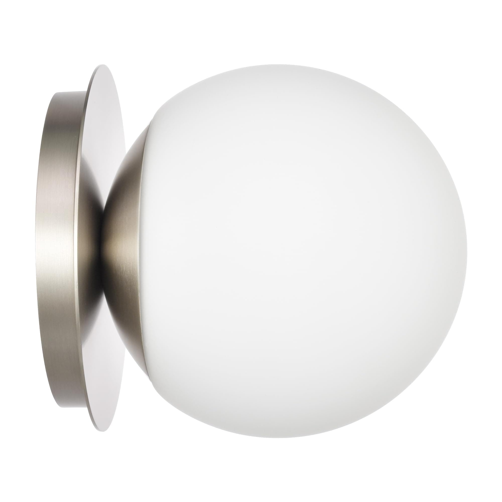 Wall Sconces, 1 Light Modern Globe Sconce in Brushed Nickel, Wall Light for Bedroom Bathroom Living Room & Hallway Vanity Lighting, Ceiling Light Fixture
