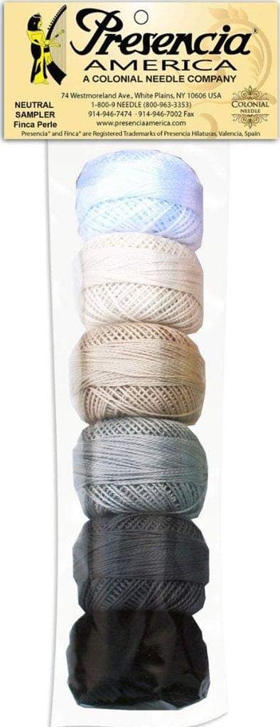 Presencia Finca Perle Cotton Size #8 Thread Sampler Pack for Sashiko, Embroidery, and Quilting (Neutrals)